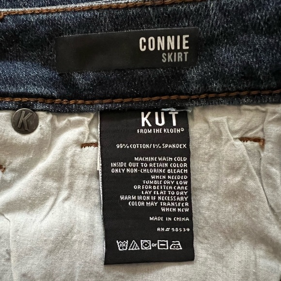 Kut From The Cloth Connie High Low Hem Denim Skirt - Color Blue Size 2 - Picture 8 of 9
